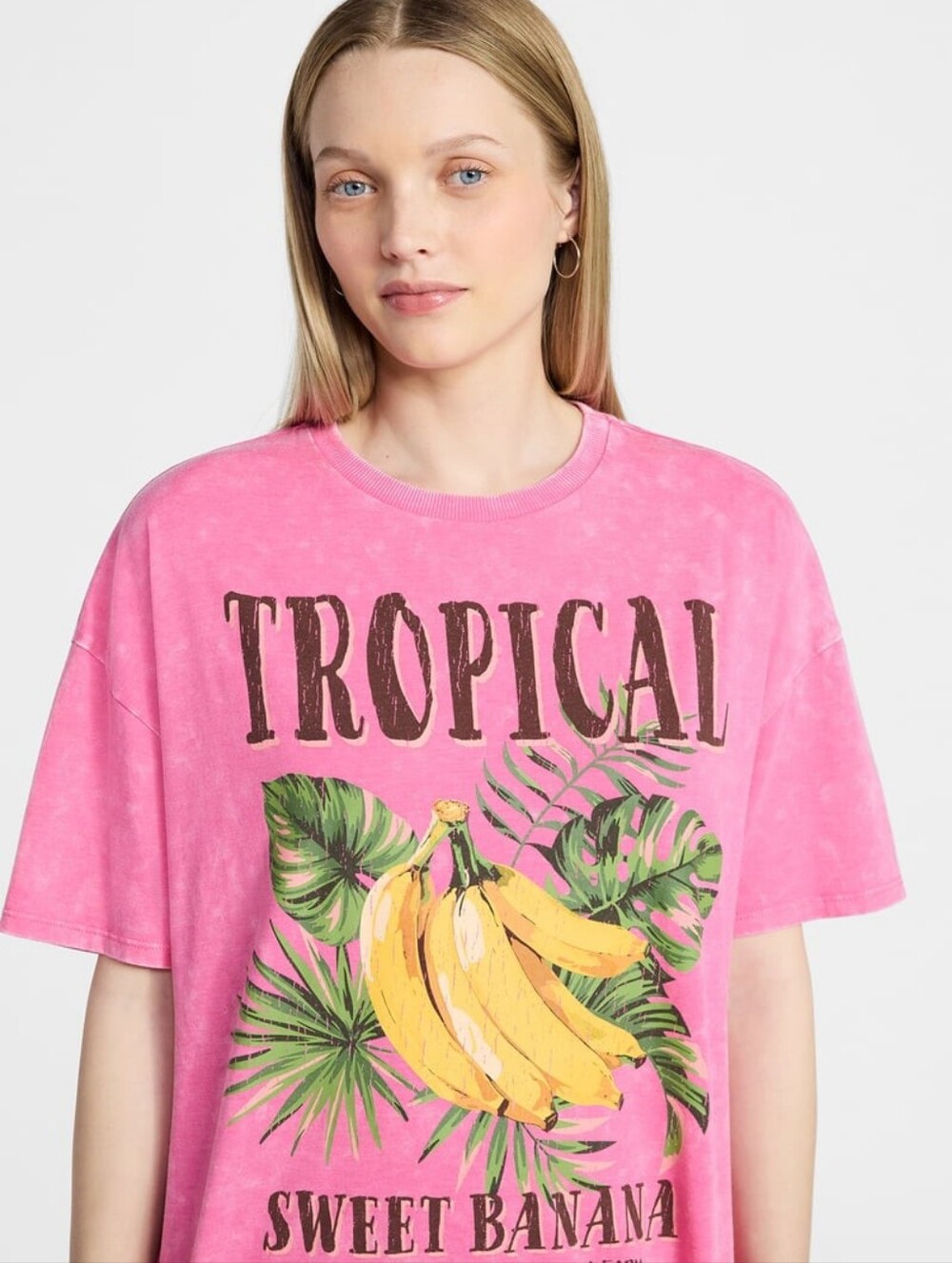 Tropical Sweet Banana Pink Graphic Tee - Picture 3 of 3